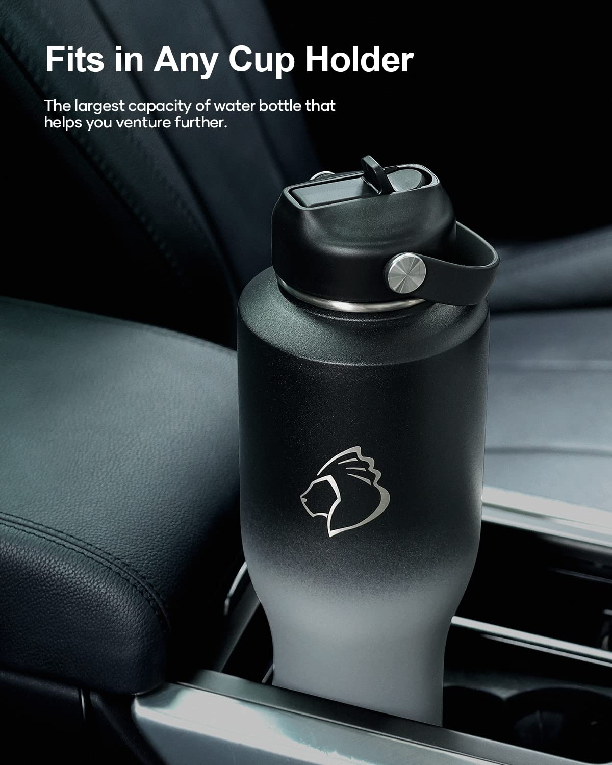 Buzio 40 Oz Insulated Water Bottle Tumbler With Straw And Lids (2 Lids), 40Oz Stainless Steel Water Bottles Fits In Any Car Cup